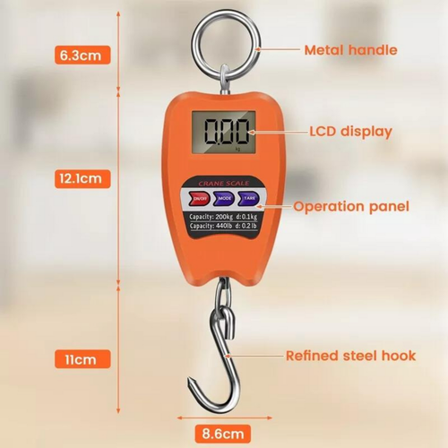 Crane Scale Weighing Digital Industrial Hanging Scale 200Kg / 441Lb Heavy Duty - Picture 8 of 10
