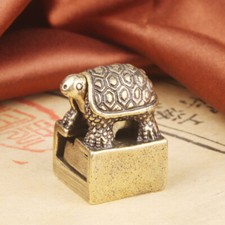 Chinese old Antique Collectible Bronze  Recruit money turtle seal statue HOT