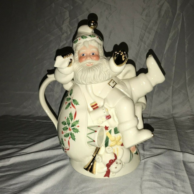 Christmas Lenox Holiday Santa Collection Holiday Santa Teapot Retired