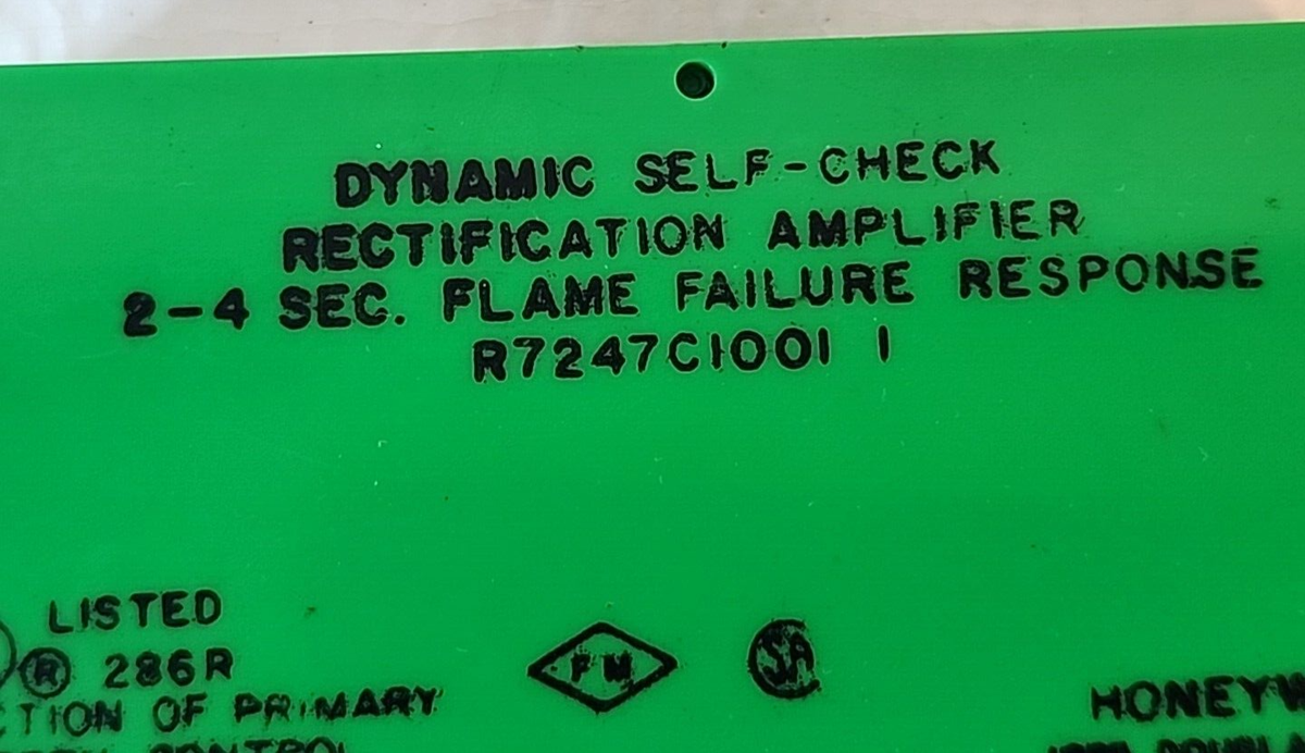 Honeywell R7247C1001 Dynamic Self-Check Rectification Honeywell R7247C1001 Dynamic Self-Check Rectification