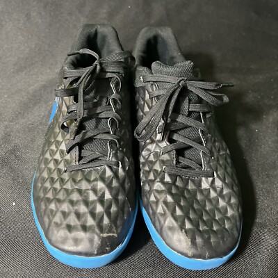 Nike Tiempo Legend Men's 7.5 Black Blue Club Indoor IC Soccer