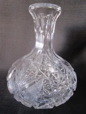 Hawkes American Brilliant Cut Glass Carafe - Ribbed Neck - Signed