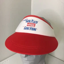 Owens Corning Fiberglas Vintage Visor Strapback Going Places Strong VTG Red