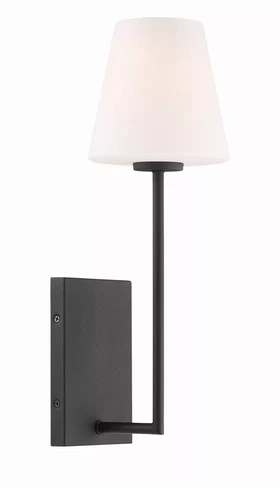 Crystorama Lena 1 Light Wall Mount Sconce Black Forged - LEN-250-OP-BF - Picture 1 of 4
