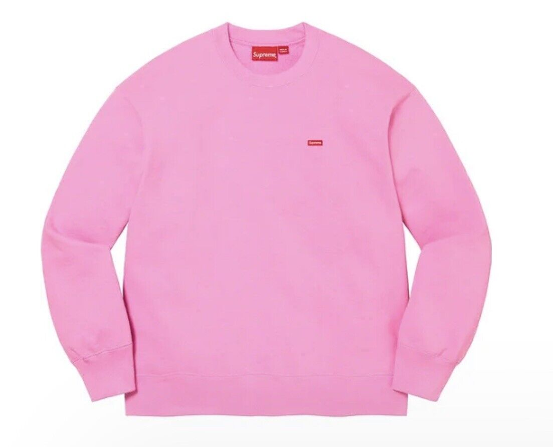 Supreme SS22 Small Box Logo Crewneck XL Bright Pink Sweatshirt Pullover +  Stckrs