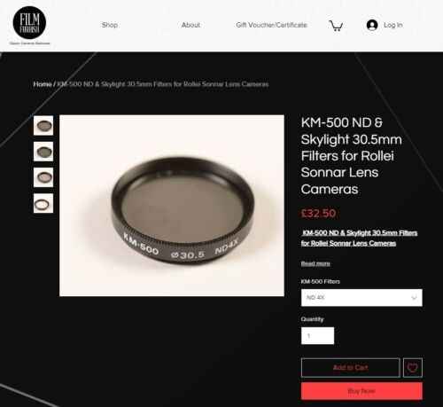 30.5mm Set of 3 - KM-500 Skylight, ND2 and ND4 Neutral Density Filters w case - Picture 4 of 4