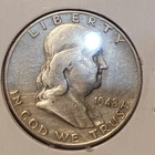 1948 Franklin Half Dollar, 90% Silver, Nice Coin.