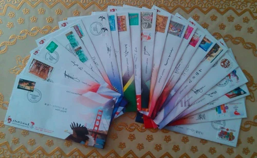 CHINA 2008 FDC X 21 WORLD CITY Athens TO Beijing Olympic Torch Relay Stamp + HK