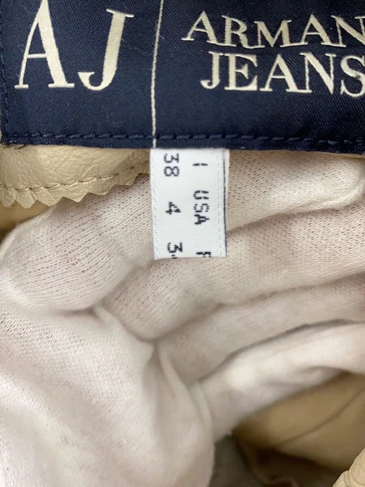 Jaqueta ARMANI JEANS Single Riders bege 4 usada - Imagem 4 de 4