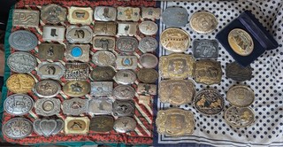 Vintage Western Rodeo Cowboy Americana 56 Belt Buckle Lot
