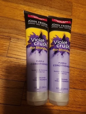 2x John Frieda Violet Crush For Blondes Purple Conditioner for Blonde Hair 10oz
