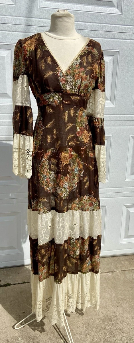 Brown Maxi 1970s Vintage Dresses for Women for sale | eBay