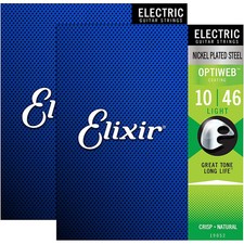Elixir Electric Guitar Strings with OPTIWEB Coating, Light .010.046 2 Pack