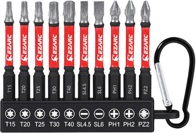 Diamond Tip Screwdriver Bit Set, Anti-Slip Magnetic 2-9/16''(65Mm) Torx Phillips
