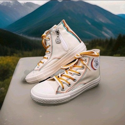 Paar *Neu* Renben Canvas Sneaker Schuhe - Junior Junge Erwachsene - UK Größe - Regenbogen