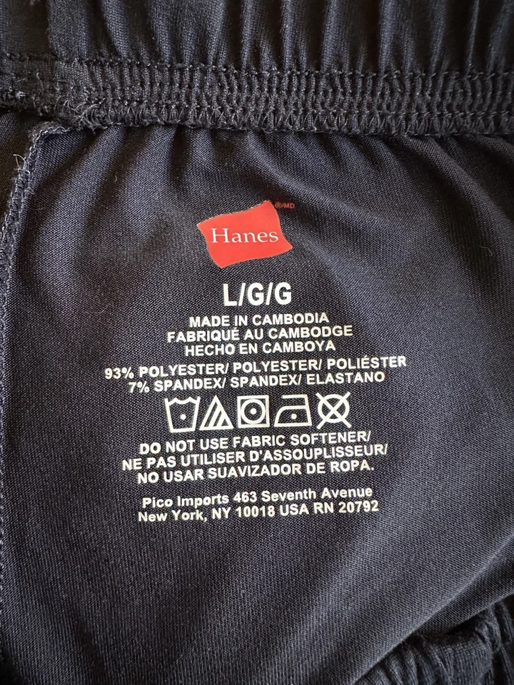 Hanes Women’s  Tagless Lounge Pants Size L - Black - Image 2 of 2