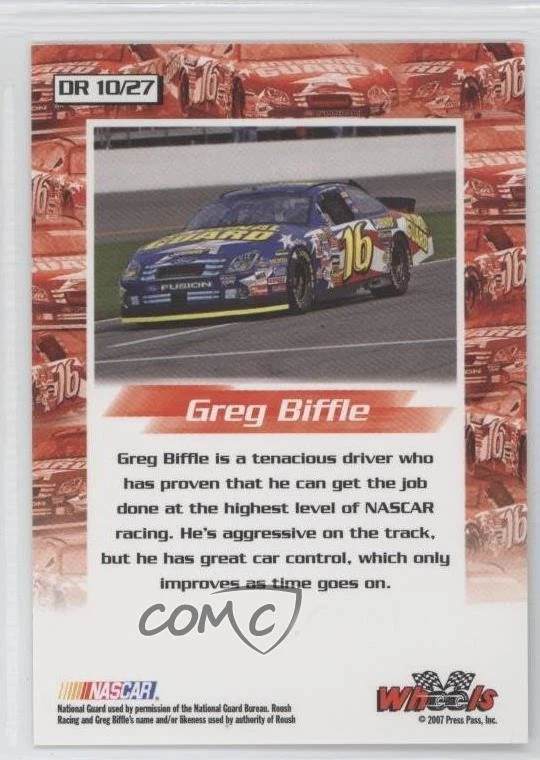 2007 Wheels High Gear Driven Greg Biffle #DR10 - Image 2 of 2