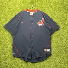 Cleveland Indians Nike Jersey Mens Large Grady Sizemore 24 Chief Wahoo Guardians