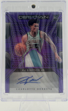2024-25 Panini Obsidian KJ Simpson Jr. RC Auto Patch RJI-KJJ Purple /75 Hornets