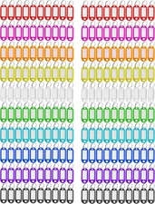 Key Tag Assorted Color Plastic Coded Key ID Label Tags Split Ring Keyring - with