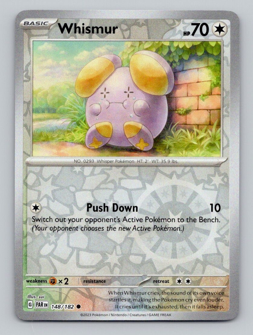 Whismur 148/182 Common Paradox Rift Pokemon Reverse Holo Near Mint