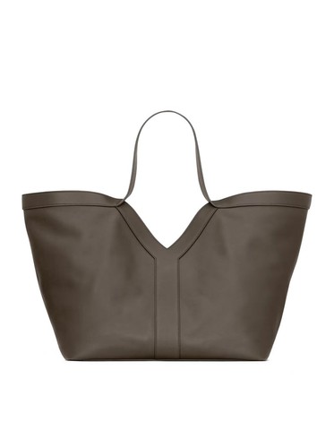 Saint Laurent Y $4300 Light Musk Leather Tote Bag New & Authentic