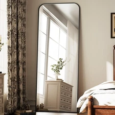 Full Length Mirror 56"x21" Arched Floor Standing Large Mirrors Full Body Mirr...