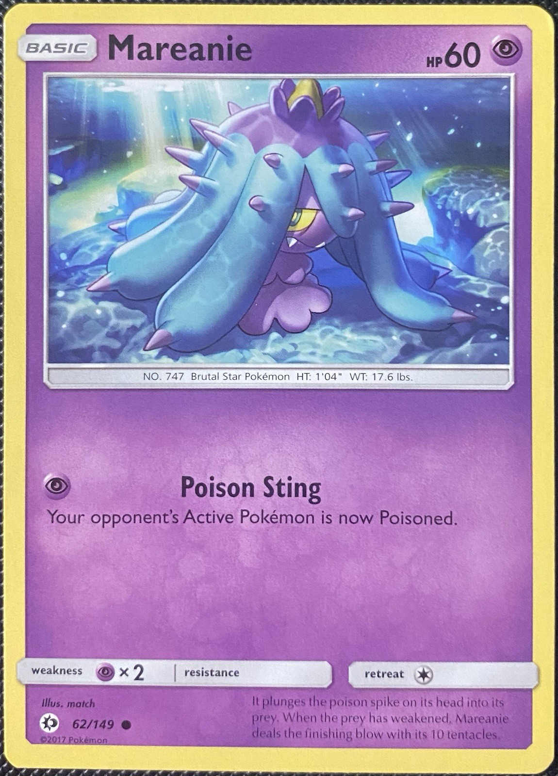 Mareanie 62/149 SM Base Set Regular - Pokémon Card