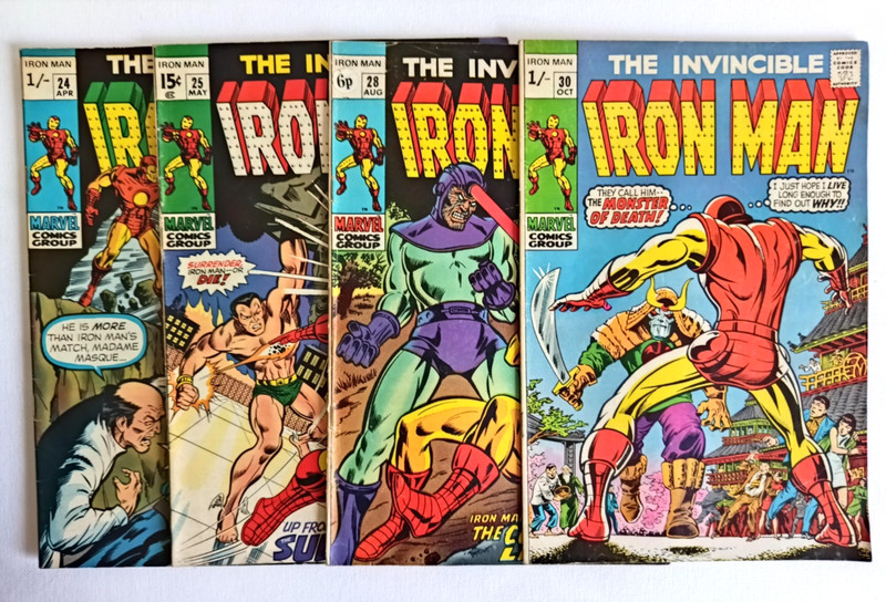 Iron Man Silver Age Lot x 4 | #24, 25, 28, 30 | Marvel Comics 1969 - | FN/VF