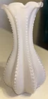 vintage Imperial Glass white milk glass beaded bud vas