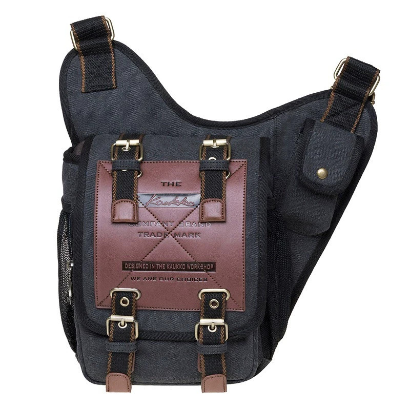 Mens Boys Vintage Canvas Shoulder Military Messenger Bag Sli