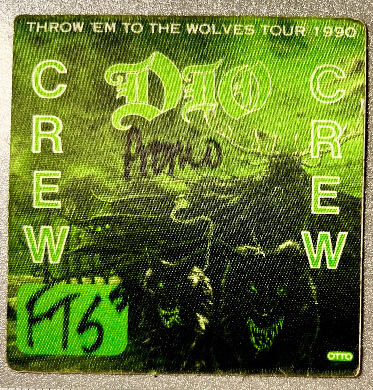 Dio Backstage Pass Throw 'Em To The Wolves Tour 1990. Ronnie James Dio! Mint