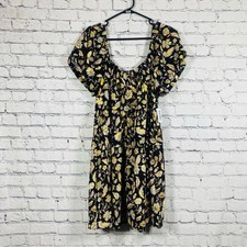 Old Navy Women’s Floral Black and Yellow Mini Dress size L