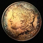 1900-P Morgan Silver Dollar 90% Silver AU/BU  Cool Toning Obverse You Grade #3