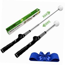 Retractable Golf Swing Trainer, Golf Training Aid with Arm Band for Strength