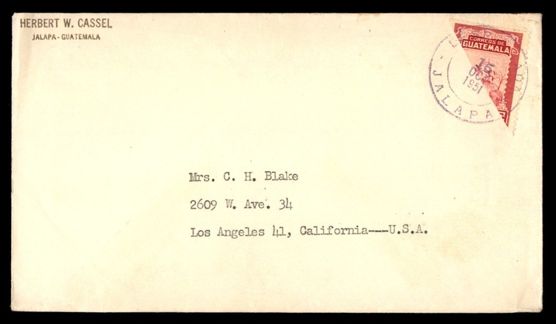 Mayfairstamps Guatemala 1951 Jalapa to Los Angeles CA USA Cover cca_25271