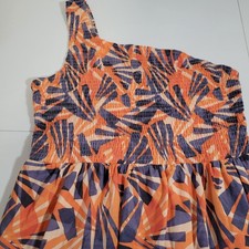 Nine West Dress Womens Size XXL 2XL One Shoulder Maxi Blue Orange Tropical 1468