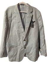 Stafford New With Tags Light Blue Herringbone Linen Blazer Men  s 50r