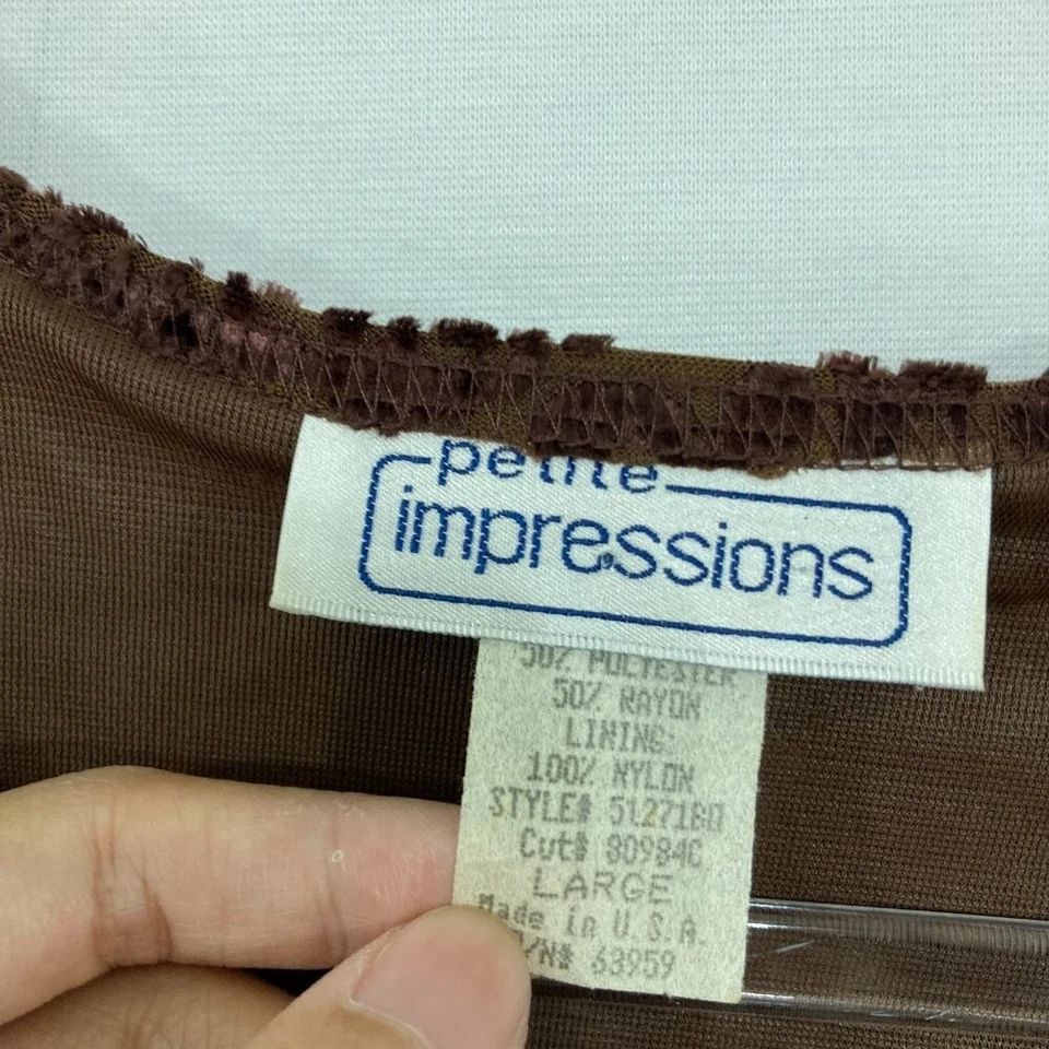 Top Vintage Impresiones Grande Marrón Floral Abstracto Terciopelo Quemado Otoño Boho Foto 2 de 4