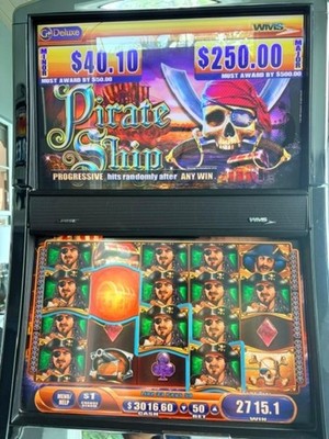 WMS WILLIAMS BB2 PIRATE SHIP SLOT MACHINE GAME & 0S SET G+ DELUXE SUPER FUN GAME