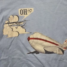 Vintage Screen Stars Best Airplane Humor T-Shirt Men’s XL Blue USA Single Stitch