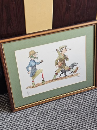Framed Bryn Parry Cartoon Print Picture 'Another Perfect Day' Original Art - Picture 2 of 10