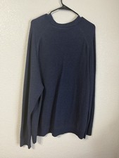 Lululemon Sweater Mens Large Blue Textured Knit Pullover Crewneck Stretch