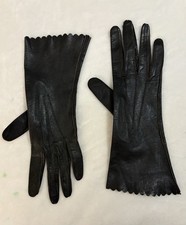 Stetson Vintage Black Soft Leather Gloves 7.1/2 Womens