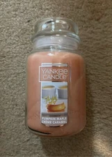 Yankee Candle Pumpkin Maple Crème Caramel Scented Candle, Large 22 oz. Jar NEW
