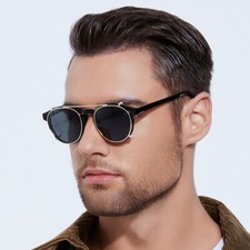 Retro Acetate Clips On Sunglasses Eyeglasses Frames Polarized Oval Fashion