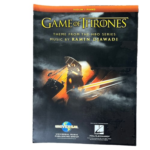 Game of Thrones Theme Sheet Music Violin and Piano Ramin Djawadi New Hal Leonard - Picture 1 of 4