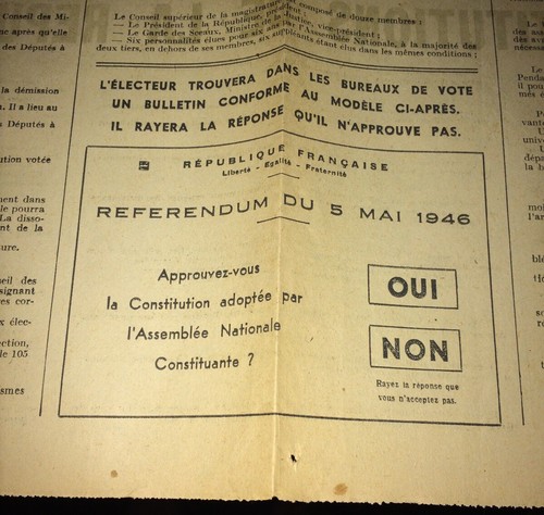 CONSTITUTION DE LA RÉPUBLIQUE FRANÇAISE. (19 AVRIL 1946). QUATRIÈME RÉPUBLIQUE. - Imagen 3 de 3