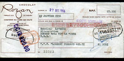 OLORON-SAINTE-MARIE (64) CONFISERIE DU CHIEN QUI SAUTE ''CHOCOLAT ROZAN'' im Jahr 1955