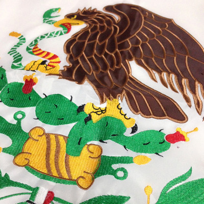 FLAGLINK Mexiko-Flagge 90x150 Cm – Aus Strapazierfähigem Nylon, Genähte Streifen & Bestickter Adler